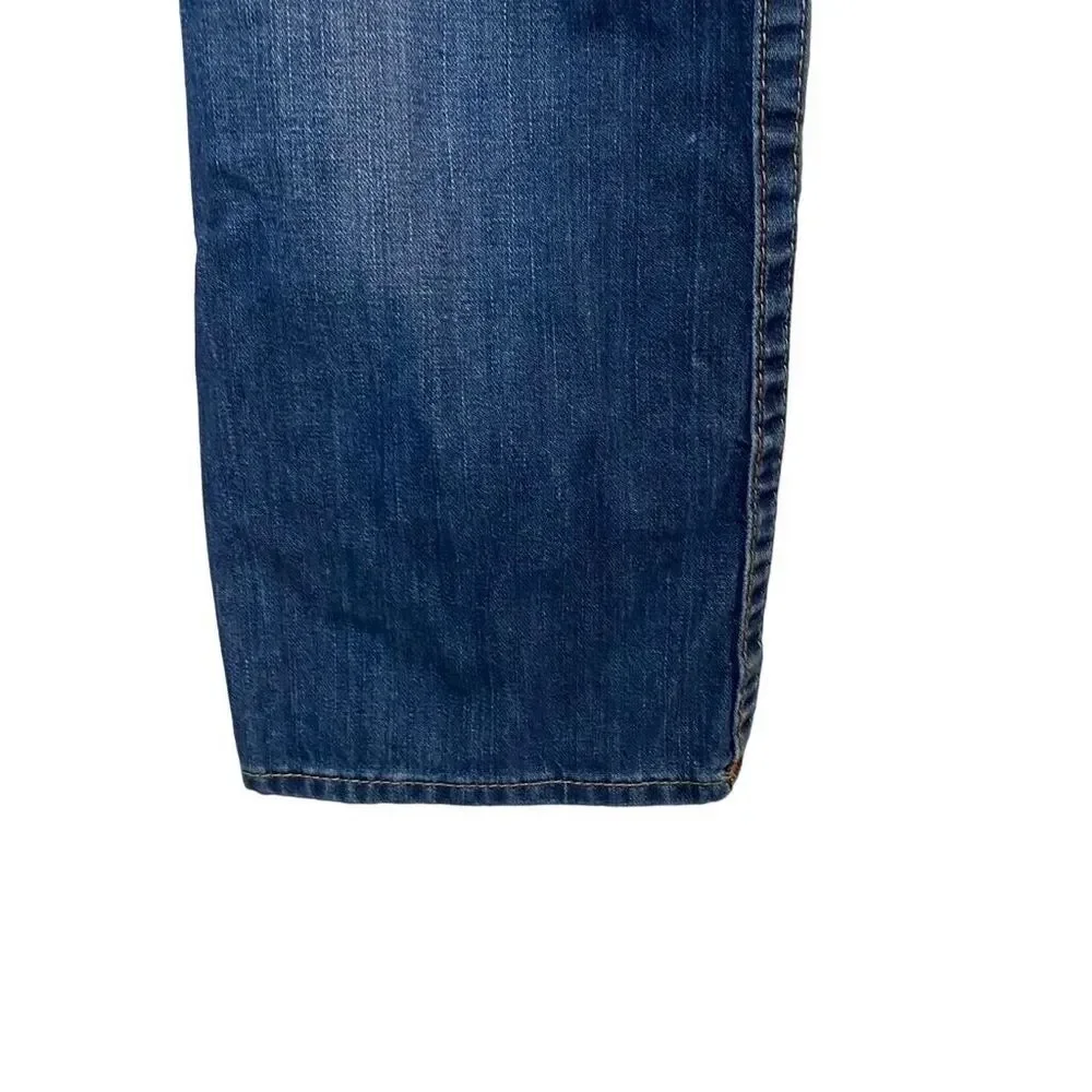 True Religion Jeans Mens Straight Flap Pocket‎ Dark Wash Denim Size 32x32.5